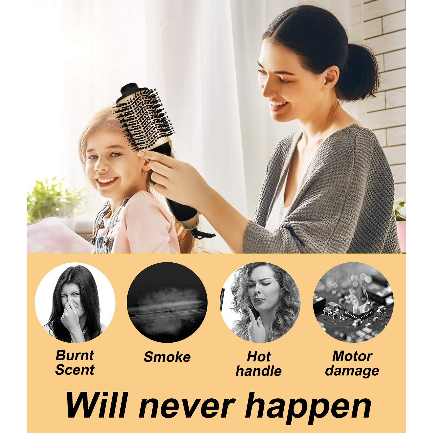 Hair Straightener - Sikat Pengering Rambut Udara Panas dan