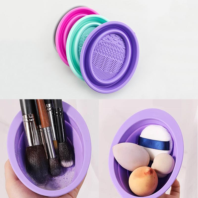 Beauty Makeup Salon - Pembersih Kuas Rias Silikon Lembut Mangkuk