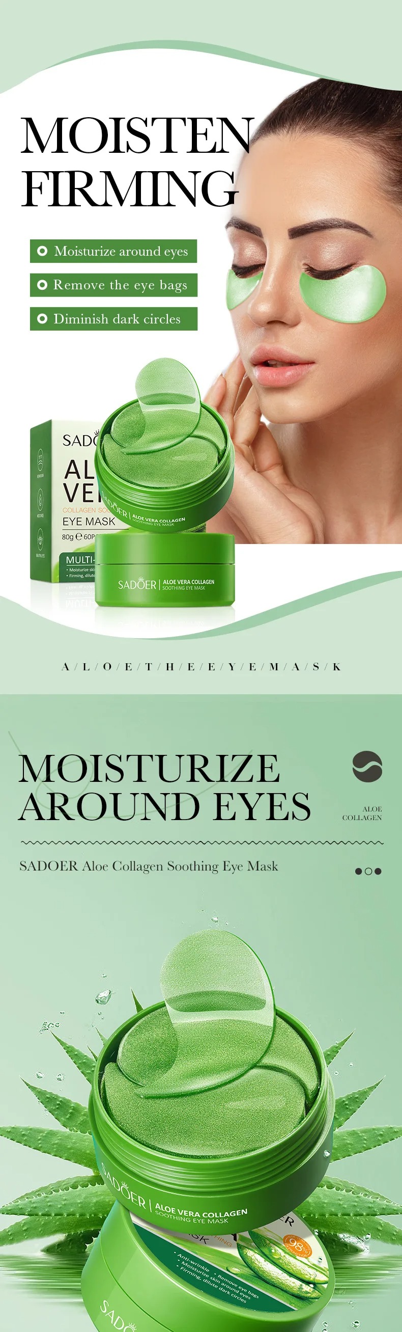 Masker mata kolagen Aloe Vera, - Collagen Eye Patch ulasan dan harga